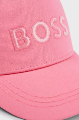 Kids' cap in cotton twill with transparent logo, Pink