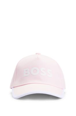 아동용 대조적인 로고 코튼 트윌 캡, 다크 핑크