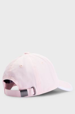 Kids' cap in cotton twill with contrast logo, Dark pink