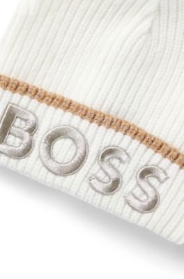 Berretto per bambini con logo effetto metallizzato, Bianco