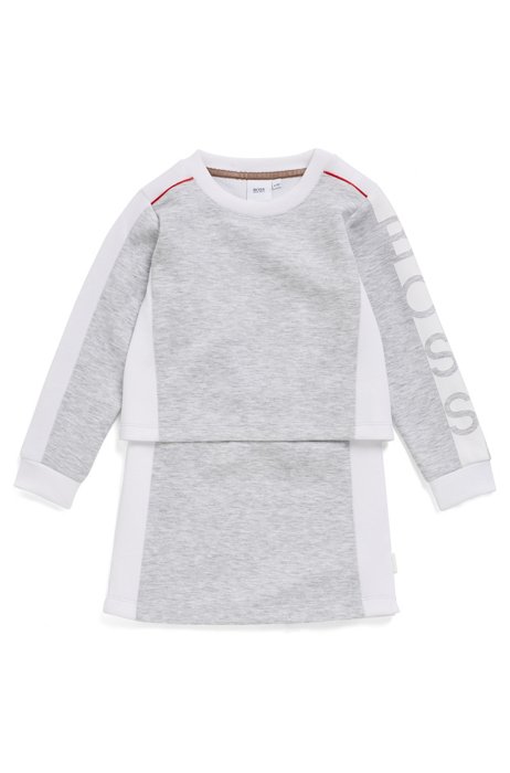 Robe deux-en-un pour enfant en jersey stretch, Gris chiné