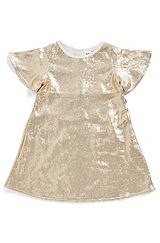 Kids' sequinned dress with short sleeves, Patterned