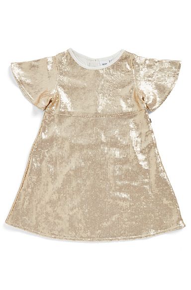 Kids' sequinned dress with short sleeves, Patterned