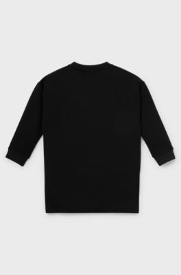 Kids' sweater dress with signature stripe and logo, Black
