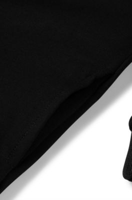 Kids' sweater dress with signature stripe and logo, Black