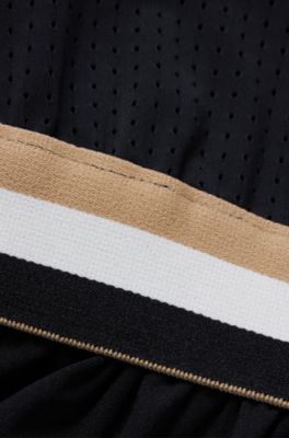 Kids' sleeveless dress with signature stripe and logo, Black