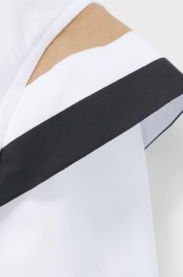 Kids' shirt dress with signature stripes, White