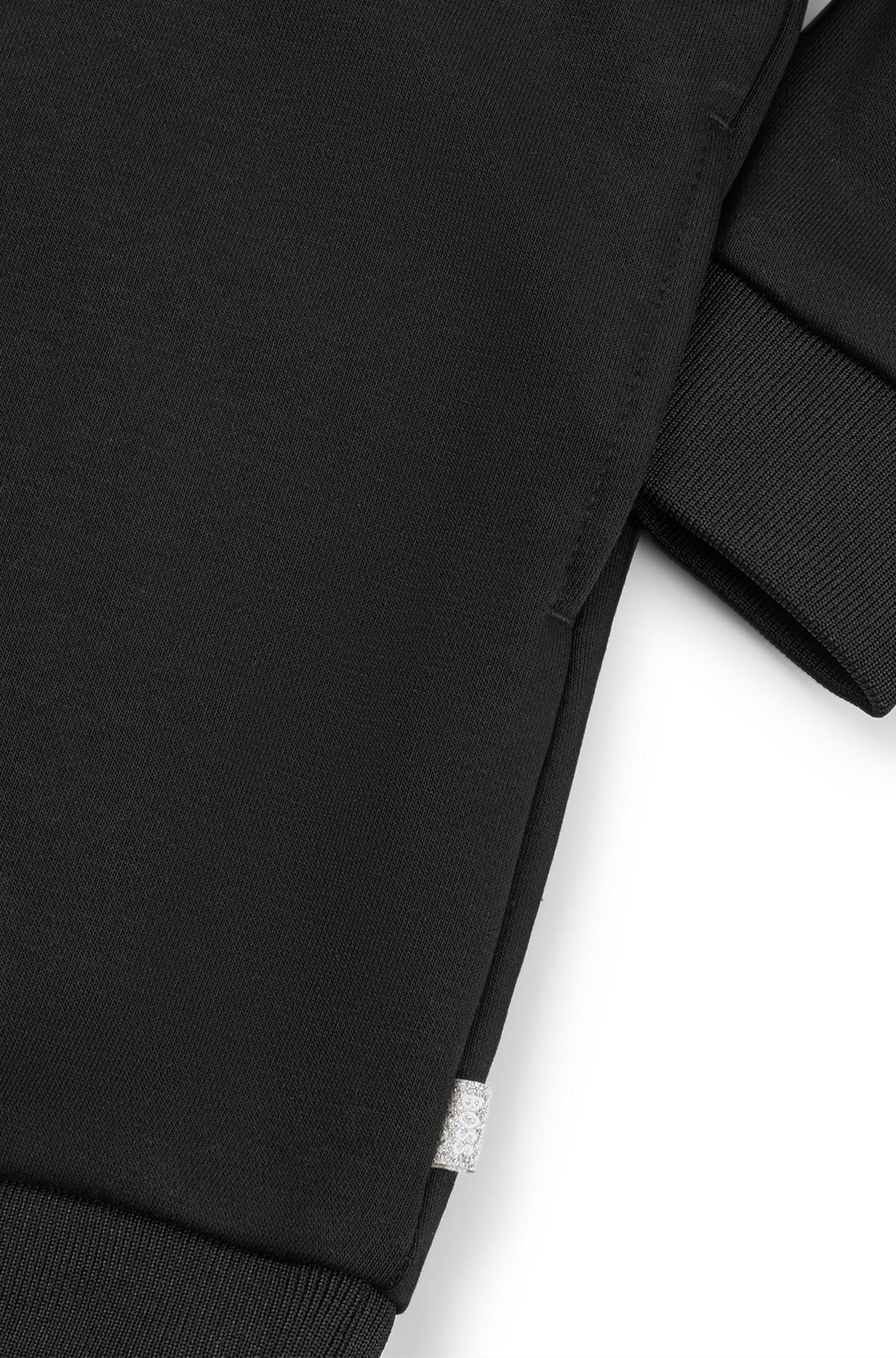 Kids' cotton-blend hoodie dress with logo print, Black