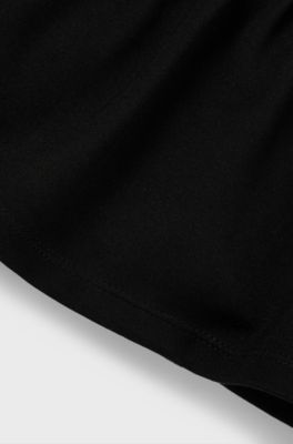 Vestito a maniche lunghe da bambina con grafica con logo, Nero