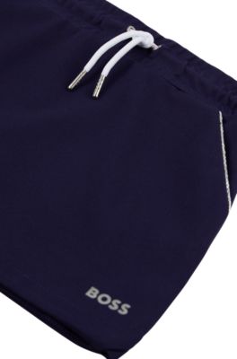 Kids' skirt with contrast piping and logo, Dark Blue