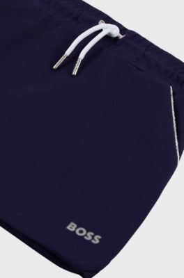 Kids' skirt with contrast piping and logo, Dark Blue