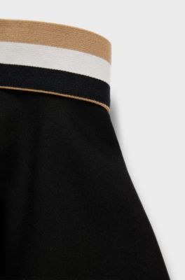 Kids' skater skirt with signature-stripe waistband, Black