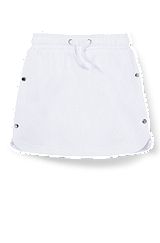 Falda para niñas en algodón con logos grabados en los botones automáticos, Blanco