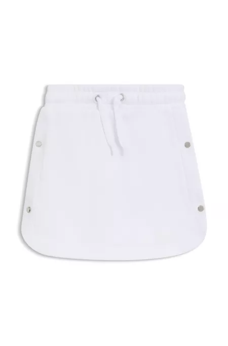 Jupe pour enfant en coton avec boutons-pression à logo gravé