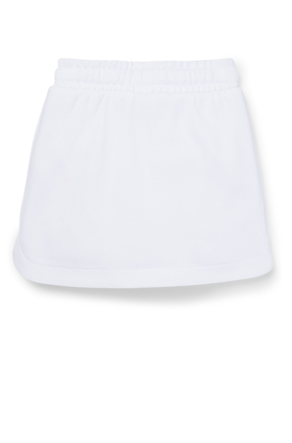 Kids' skirt in cotton with logo-engraved press studs, White