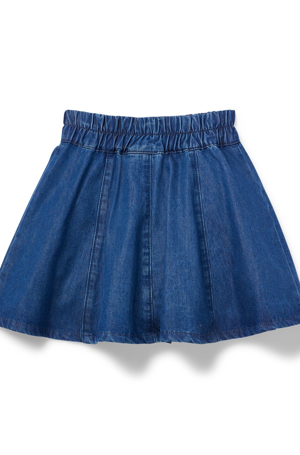 Kids' denim skirt with embroidered logo, Blue