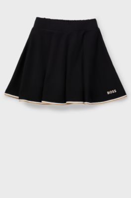 Kids' skater skirt with logo print, Black