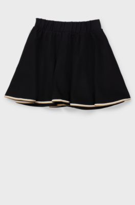 Kids' skater skirt with logo print, Black