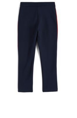 Kinderlegging van stretchjersey met contrasterende zijstrepen, Donkerblauw