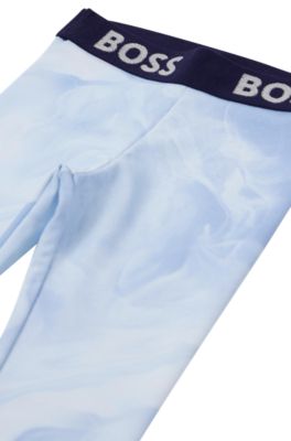Kids' super-stretch leggings with all-over print, Light Blue