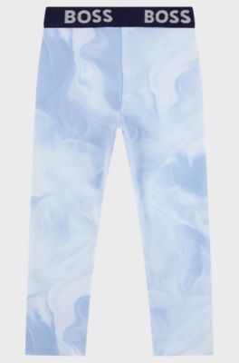 Kids' super-stretch leggings with all-over print, Light Blue
