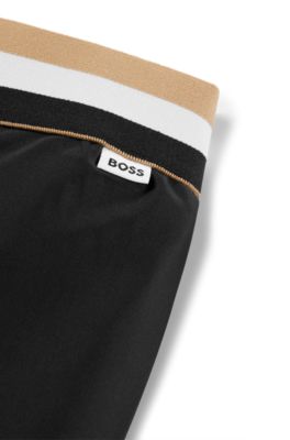 Kids' leggings with signature-stripe waist, Black