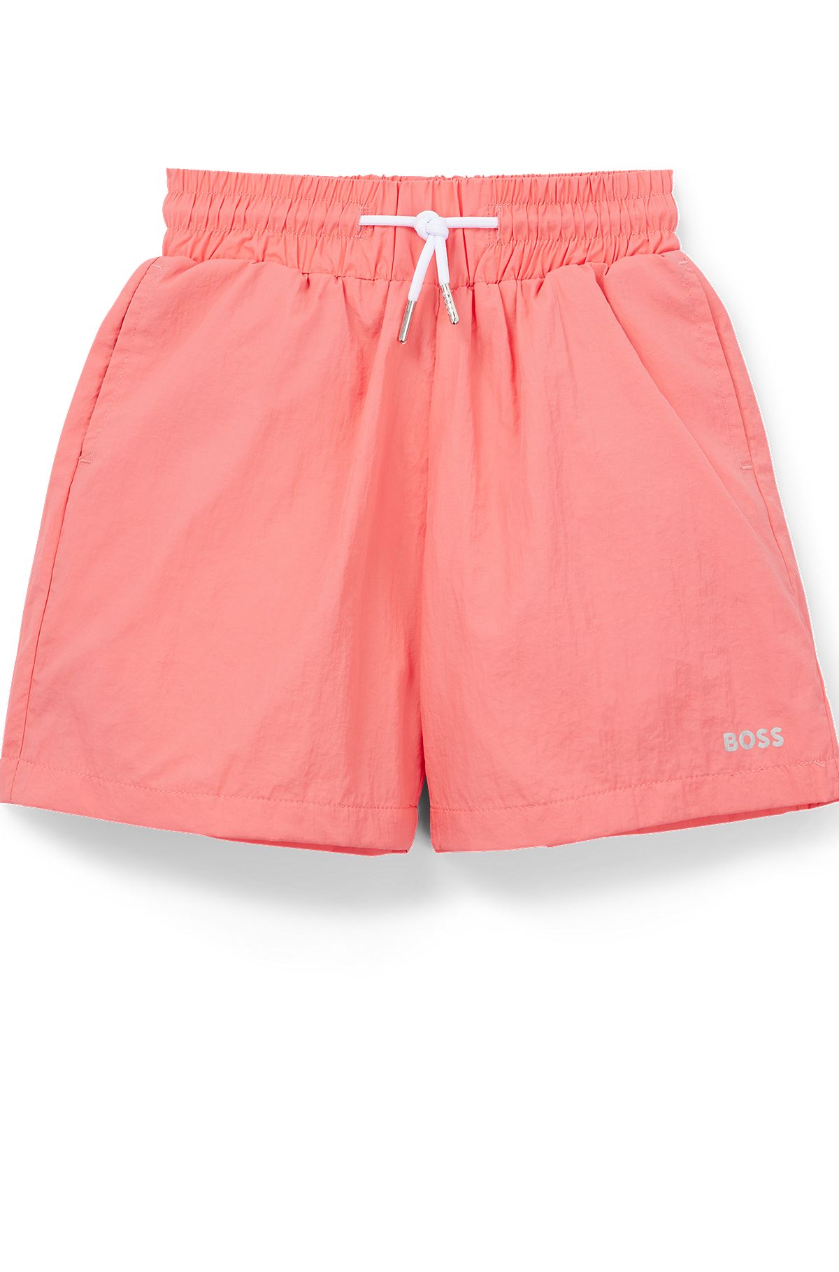 Shorts para niños con logo de efecto metalizado, Rojo claro