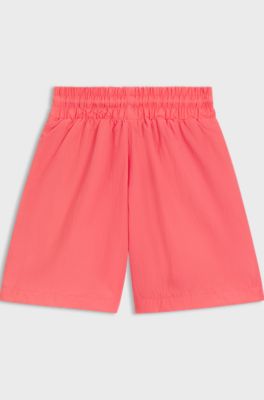 Kids' shorts with metallic-effect logo, Light Red