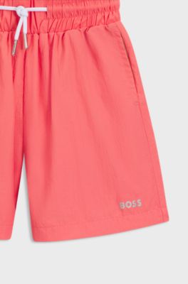 Shorts para ni&ntilde;os con logo de efecto metalizado, Rojo claro