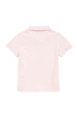 Polo da bambino in piqu&eacute; di cotone elasticizzato, Rosa chiaro