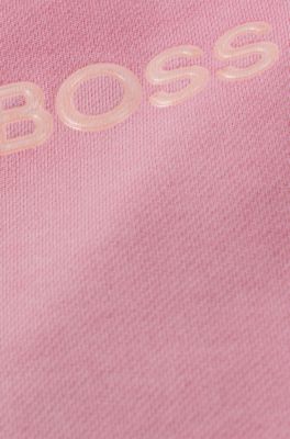 Kids' sweatshirt in French terry cotton with transparent logo, Pink