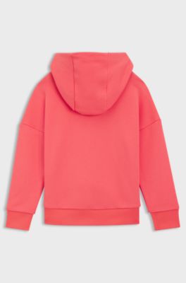 Kids' hoodie in cotton with logo detail, Light Red