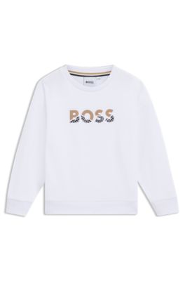 Kids' sweatshirt in cotton with logo print, White