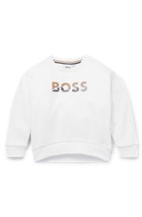 Kids' sweatshirt in cotton with logo print, White