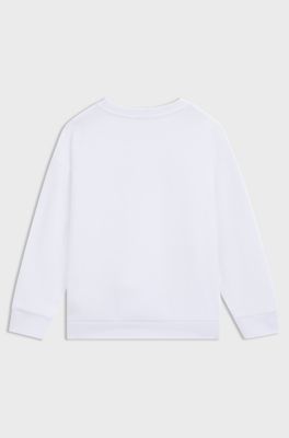 Kids' sweatshirt in cotton with logo print, White