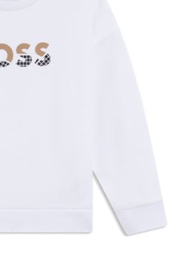 Kids' sweatshirt in cotton with logo print, White