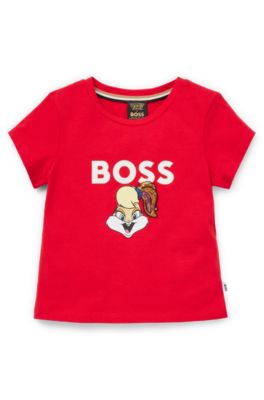 BOSS x Looney Tunes kids' T-shirt with Lola Bunny artwork, Red