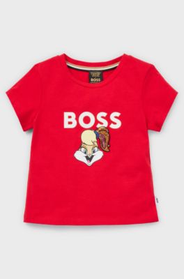 BOSS x Looney Tunes kids' T-shirt with Lola Bunny artwork, Red