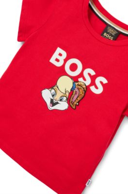 BOSS x Looney Tunes kids' T-shirt with Lola Bunny artwork, Red