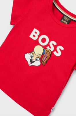 BOSS x Looney Tunes kids' T-shirt with Lola Bunny artwork, Red