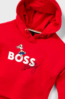 BOSS x Looney Tunes kids' hoodie with Lola Bunny artwork, Red
