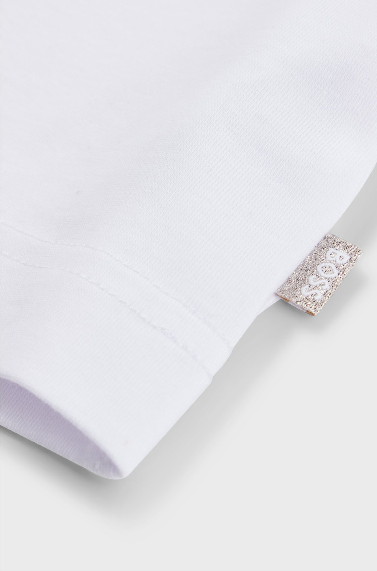 Kids' T-shirt in stretch cotton with metallic logo print, White