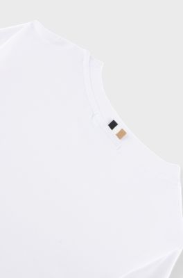 Kids' long-sleeved T-shirt with signature-stripe details, White