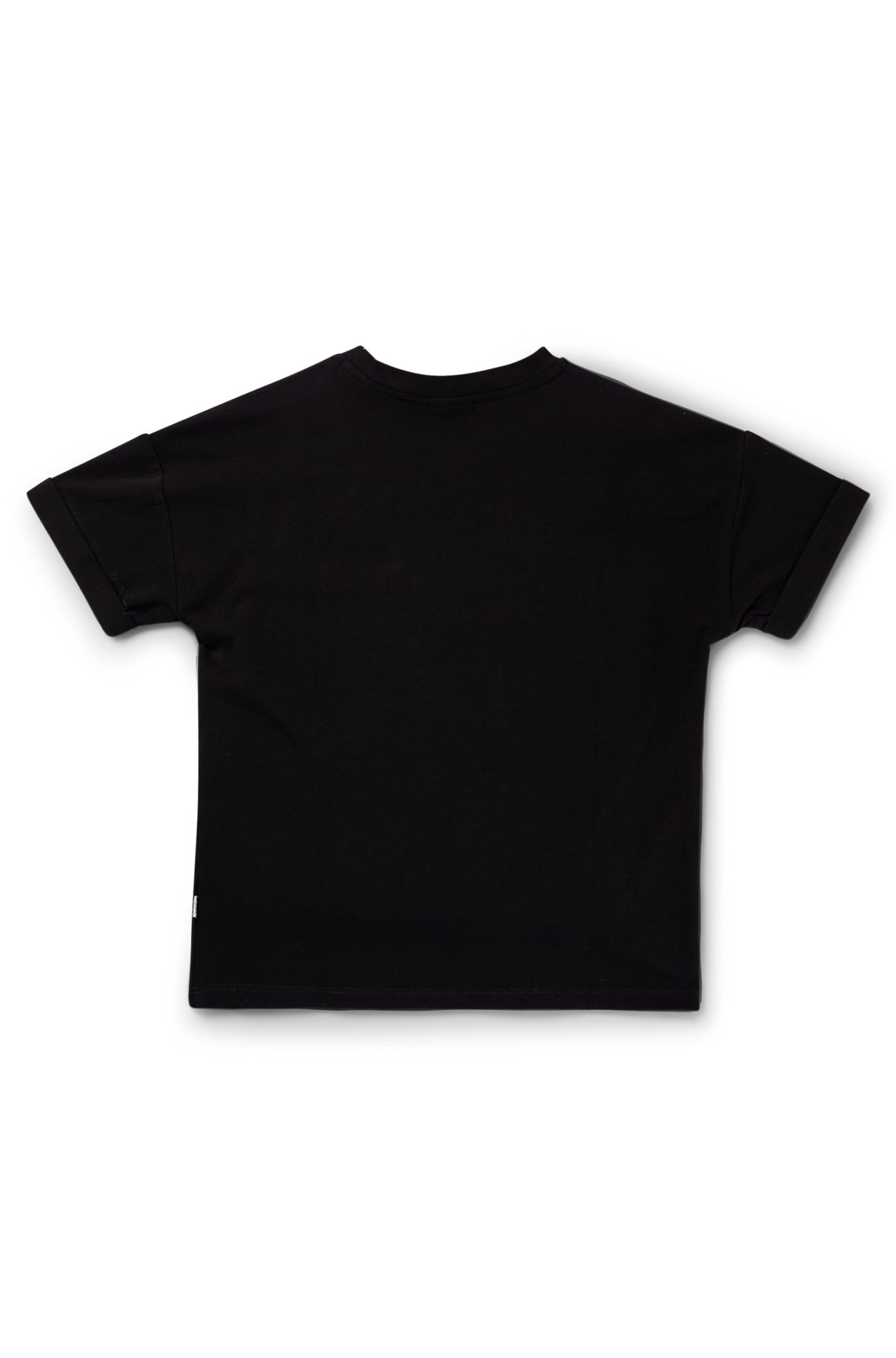 キッズ Tシャツ ストレッチコットン グラデーションロゴプリント, ブラック