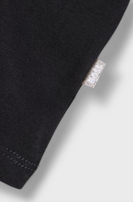 Kids' T-shirt in stretch cotton with gradient logo print, Black