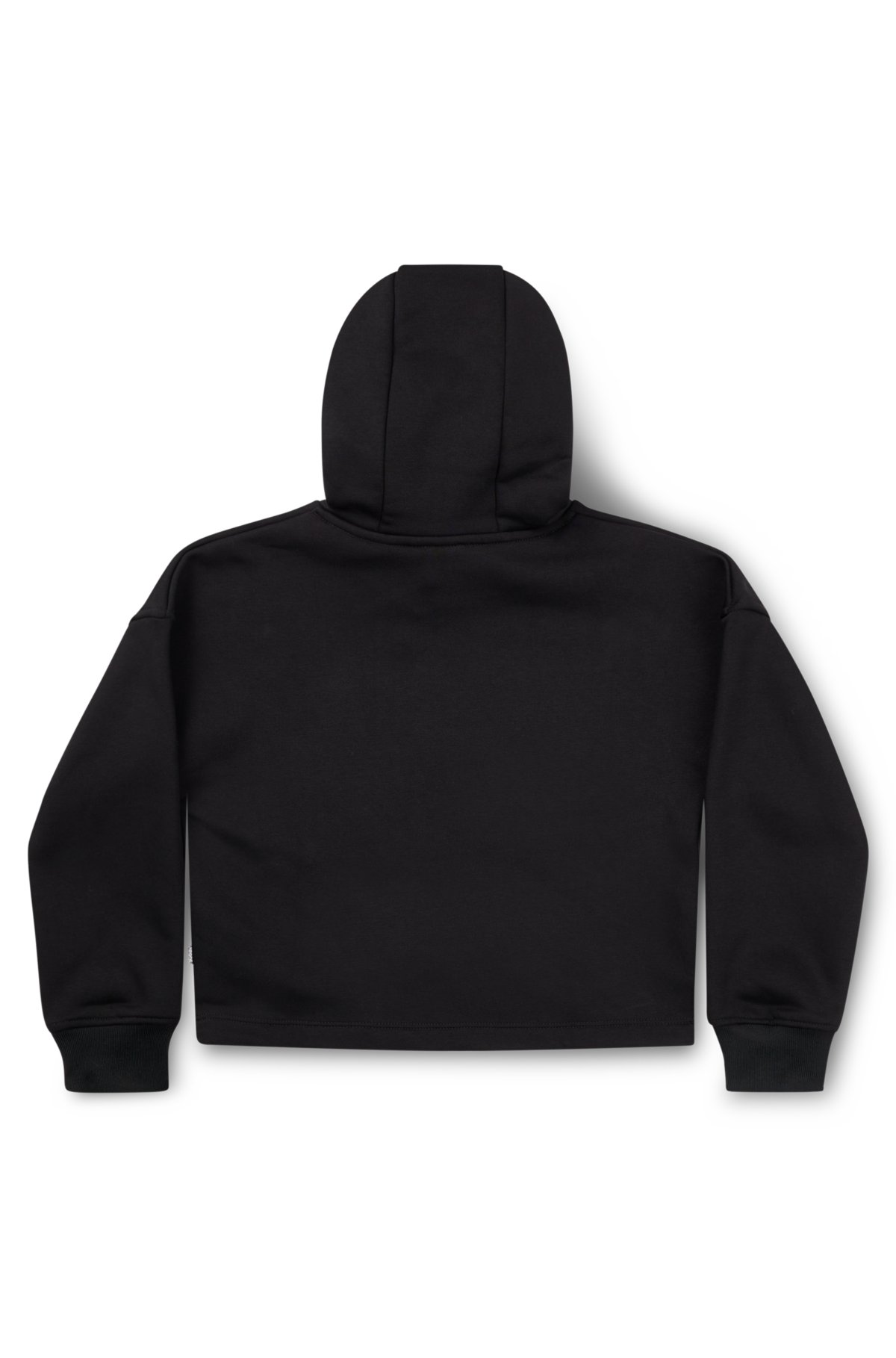 Kids' cotton-blend hoodie with logo detail, Black