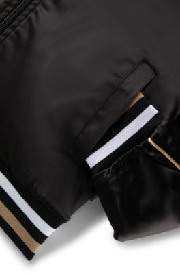 Kids-Wendejacke mit unifarbenem und Monogramm-Design, Schwarz