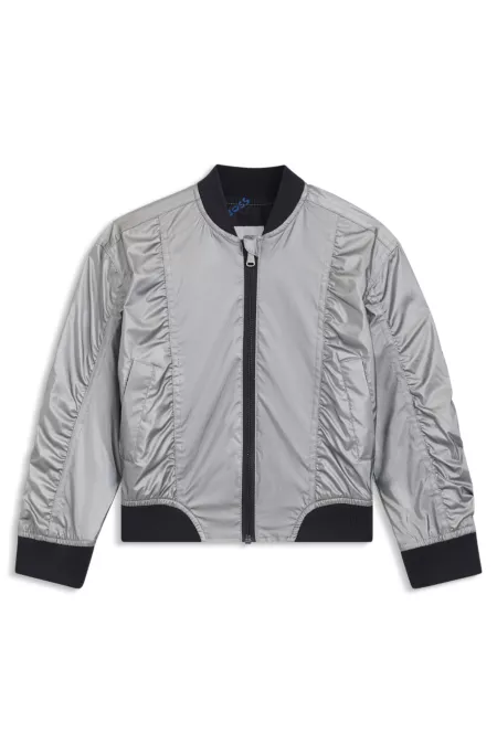 Bomber métallisé pour enfant, avec finitions contrastantes