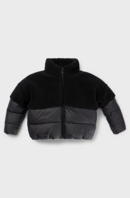 Kids' hybrid jacket with logo print, Black