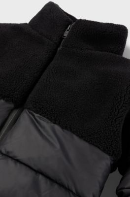 Kids' hybrid jacket with logo print, Black